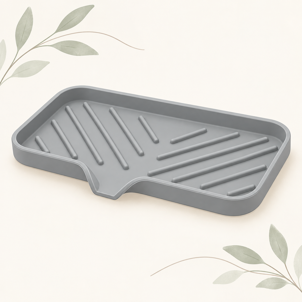 Illustration of one grey silicone tray. See actual supplier photo in gallery.
