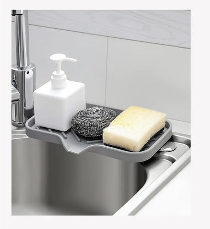 Actual grey silicone tray; accessories pictured are not included.